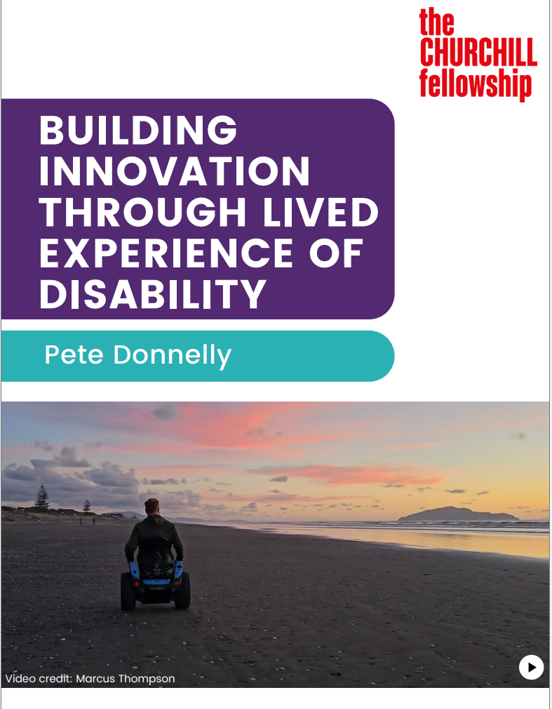 Front cover of the report "Building innovation through lived experience of disability"